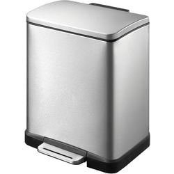 Eko - E-Cube Treteimer 12 Liter - Edelstahl Kunststoff - Edelstahl matt - Abfalleimer