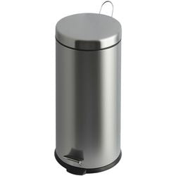 V-Teil - Treteimer 30 Liter - Edelstahl - Edelstahl matt - Abfalleimer
