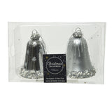 Decoris Weihnachtsanhänger-Set, Uhren-Set, 2 Stück, Silber