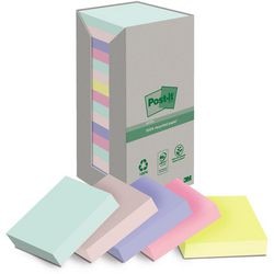 Post-it-Recycling-Notizen, Haftnotizen, Post-it-Recycling-Notizen, 76 x 76 Stück, 16 Karton-Farbsortiment