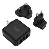 USB-Reiseladegerät 15 W mit austauschbaren AC-Steckern | 2 Stk