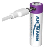 Ansmann wiederaufladbare AA-Batterien - Li-Ion - inkl. USB-C-Ladekabel – 4 Stück