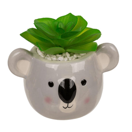 Ootb Deko-Sukkulente im Keramiktopf, Faultier oder Koala 14x7x9cm