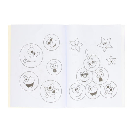 Duckiez-Malbuch mit Stickerbogen mit Smiley-Gesicht