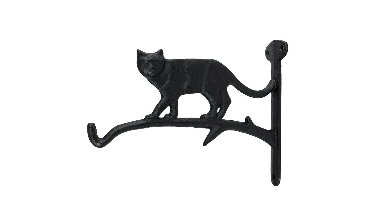 Wandhaak cat zwart gietijzer 22x5x18cm