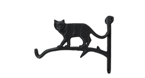 Wandhaak cat zwart gietijzer 22x5x18cm