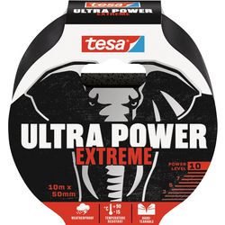 Tesa Ultra Power Extreme – Reparaturband – 10 m x 50 mm – schwarz – UV- und witterungsbeständig
