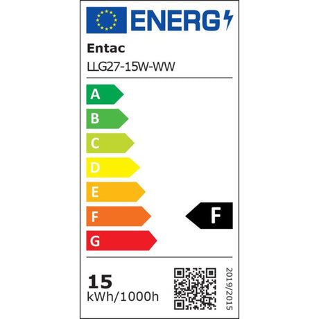 Entac LED-Lampe 15 W – E27-Fassung, 3000 Kelvin warmweiß, 1340 Lumen