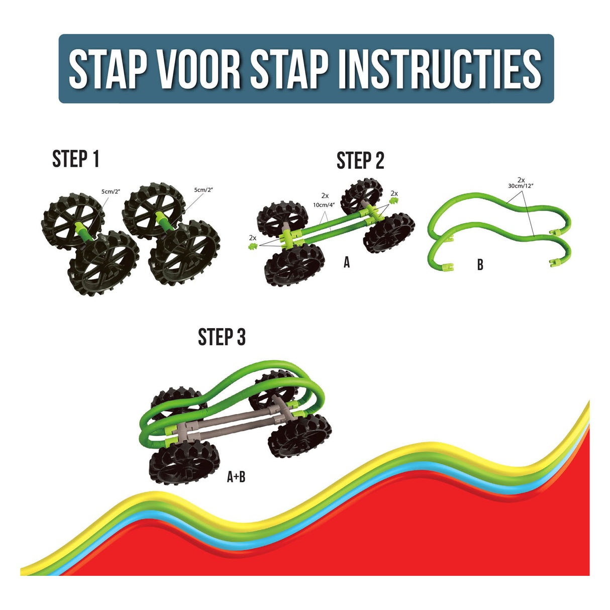 Clics Spaghettiez Bendy Buggy flexible Baustangen, 34-tlg.