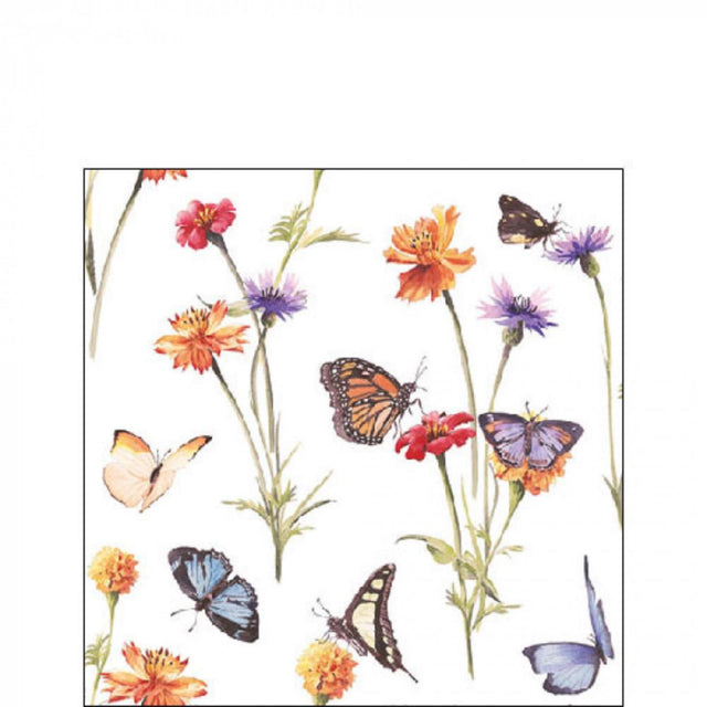 Ambiente servetten butterfly garden white 25cm fsc mix