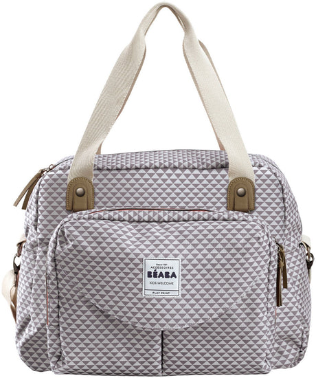 Béaba modulare Wickeltasche – geräumige Wickeltasche mit mehreren Staufächern – inklusive gepolsterter Wickelunterlage und isothermischer Lunchtasche – Kinderwagensystem und Trolley-Befestigung – abnehmbarer Schultergurt – graue Koralle