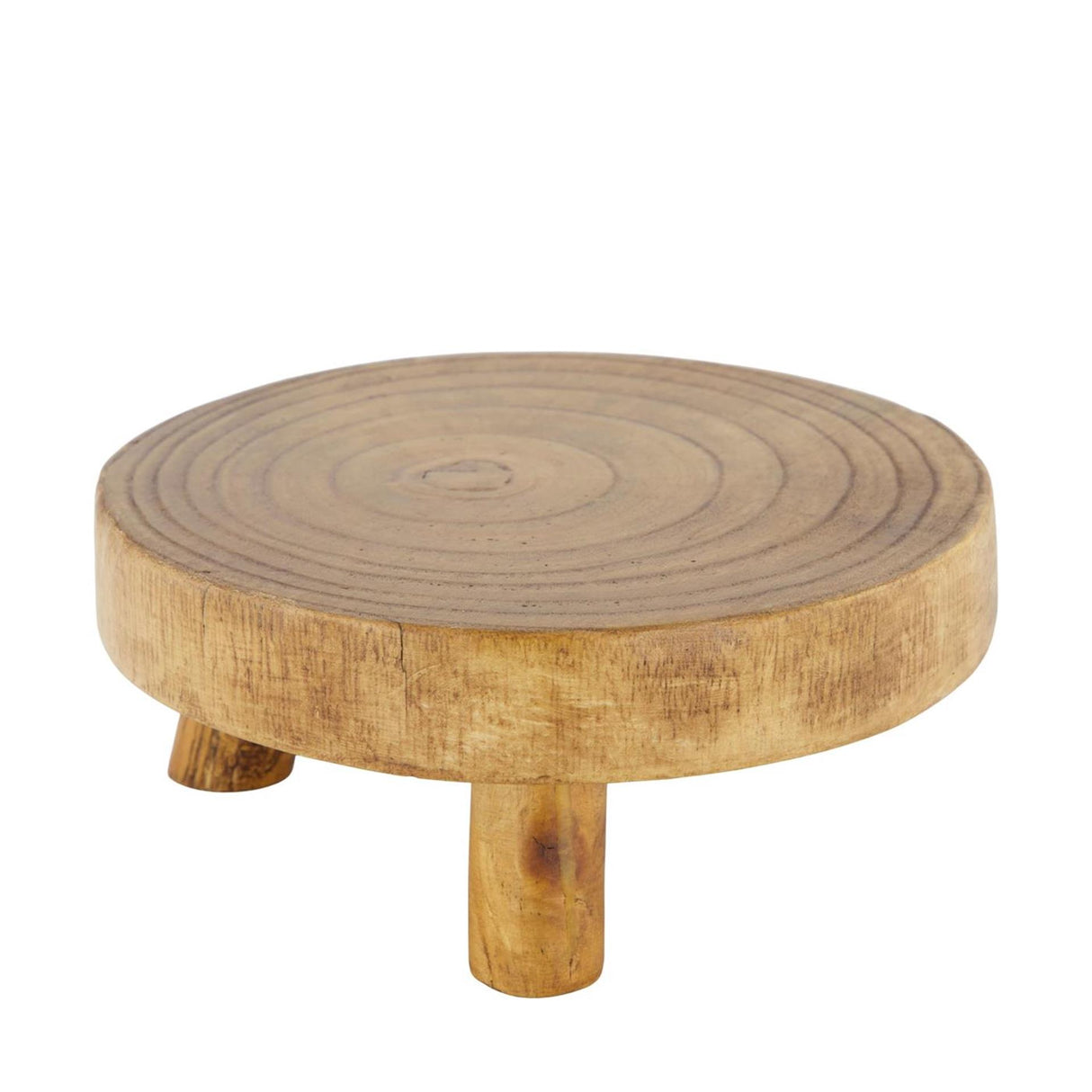Dijk natural collections dienblad hout op voet ã˜19,5x8cm