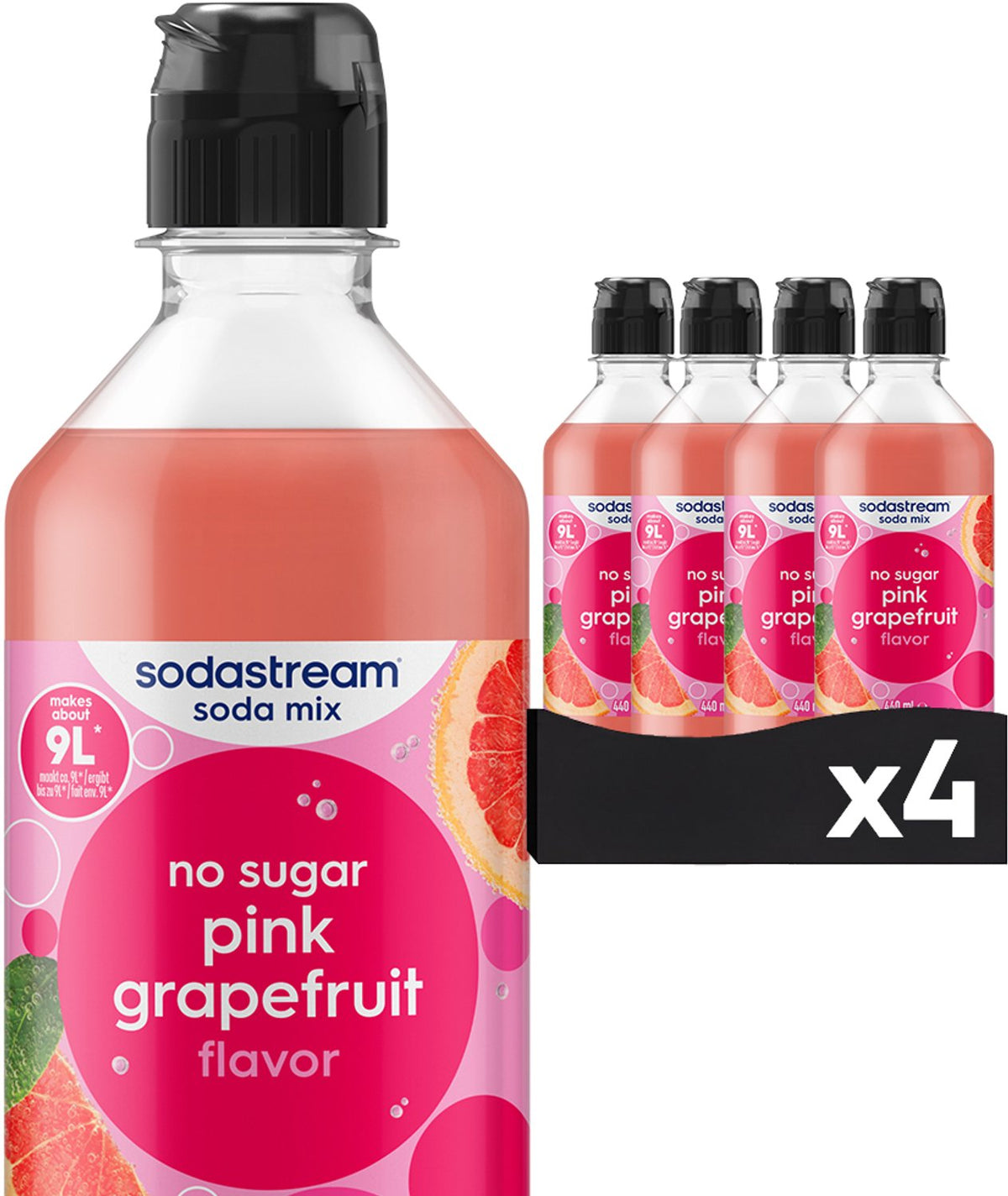Sodastream Pink Grapefruit Zero Sirup – 4er-Pack