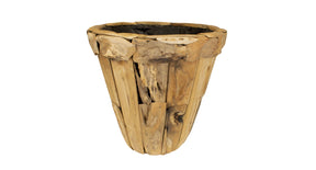 Planter teak wood with plastic 78x78x72cm natural