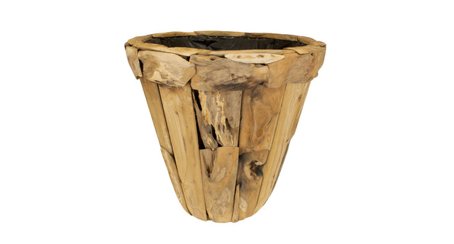 Planter teak wood with plastic 78x78x72cm natural