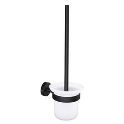 Tesa® Moon Black hängender WC-Bürstenhalter – Montage ohne Bohren – selbstklebend – mattschwarzes Metallglas – Industriedesign – Wandmontage