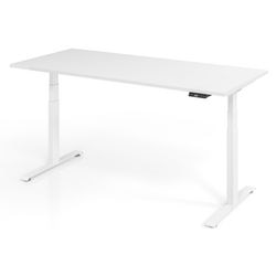 Sitz-Steh-Schreibtisch vlxk6519 w w Holz, Metall weiß