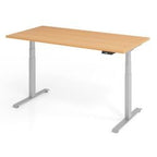 Sitz-Steh-Schreibtisch vlxk6516 6 s Holz, Metall braun, grau