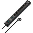 Brennerstuhl premium-line Überspannungsschutz 26000a 6-fach schwarz 1,8m h05vv-f 3g1,5