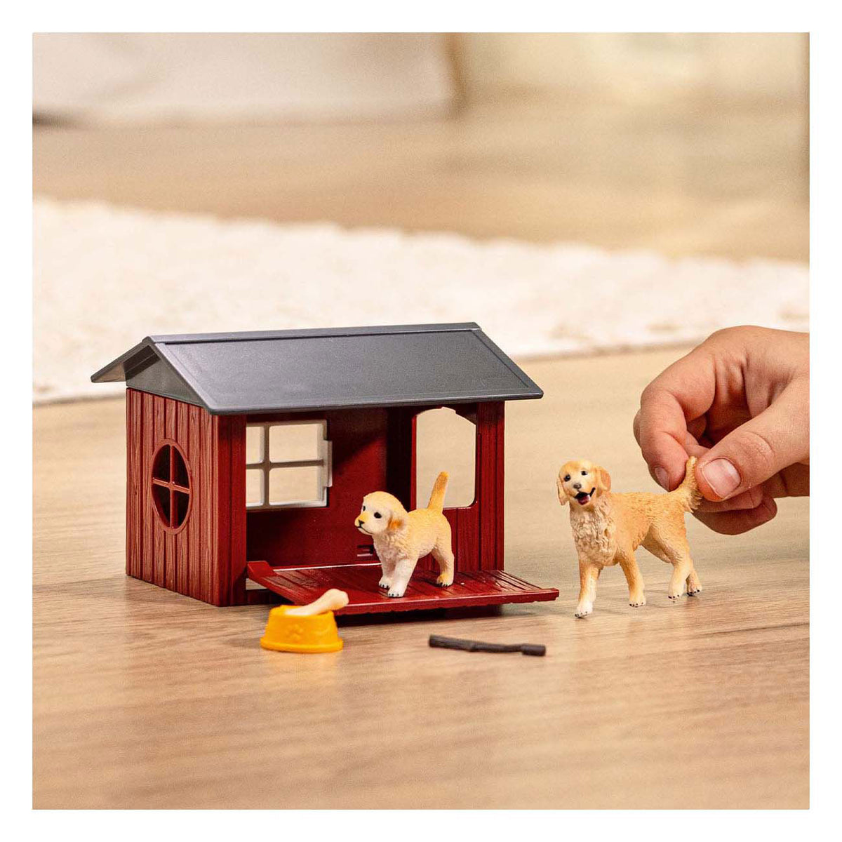 Schleich Bauernhofwelt - Hundehütte mit Golden Retrievern - 42722