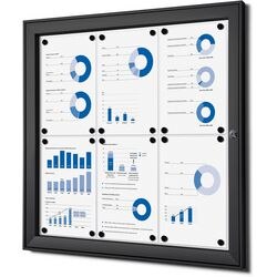 Vergrendelbaar notitiebord showdown scs6xa4c9005 zwart aluminium