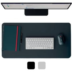 Leitz große Schreibtischunterlage aus Leder 70 x 36 cm – recyceltes Leder – rutschfest – für Tastatur und Maus – dunkelgrau