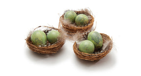 Vogelnest 'kwartel' matcha groen 6pcs 21x15x3,5cm