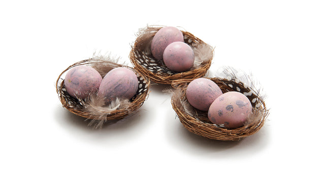 Vogelnest 'kwartel' nude pink 6pcs 21x15x3,5cm