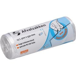 Q-Connect Müllbeutel Universal Plus, 7 Mikron, ft 50 x 55 cm, transparent, Rolle à 50 Stück