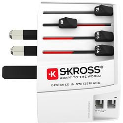 Skross Weltreiseadapter mit 2 integrierten USB