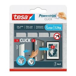Tesa Steckdosenleisten Click Klettstreifen groß, weiß
