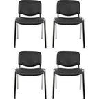 Bezoekersstoel viking d5c in zwart chroom stapelbaar 5 stuks