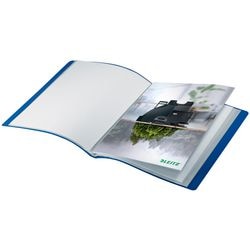 Leitz Recycle-Showalbum A4 – 40 Einbände – 90 % recycelter Pre- und Post-Consumer-Kunststoff – blau