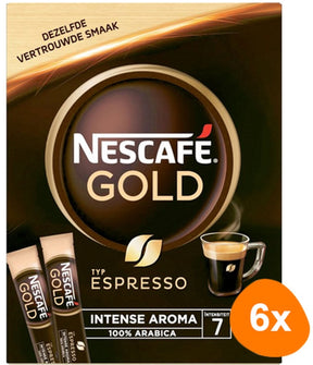 Nescafé gold espresso oploskoffie - 6 doosjes x 25 zakjes