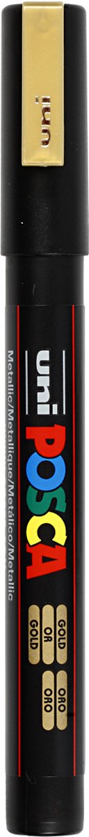 Uni-Posca Posca-Marker, Größe PC-3m, Strichbreite 0,9–1,3 mm, fein, Gold, 1 Stück