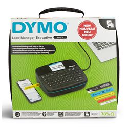 Dymo Label Manager Executive 640 CB tragbares Etikettendrucker-Set mit Tragetasche und 3 Etikettenkassetten | Kompakter Azerty-Etikettendrucker | Bluetooth-USB-Konnektivität | kompatibel mit d1-Etiketten