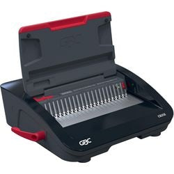 Gbc combbind® cb25e elektrisches Bindegerät – Binderücken aus Kunststoff – 390 Blatt – Schwarz Rot