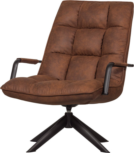 Woood Jouke Drehsessel - Kunstleder - Cognac - 96x70x85