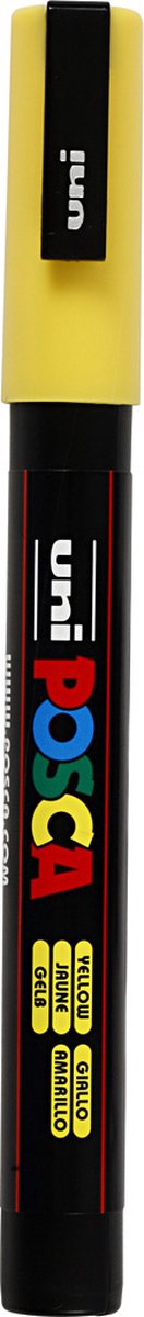 Uni-Posca Posca-Marker, Größe PC-3m, Strichbreite 0,9–1,3 mm, fein, gelb, 1 Stück