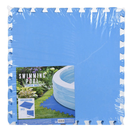 Schwimmbadfliesen Schaumstoff blau 50x50cm 9 Stück