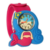 Klaparmband met horloge - zeemeermin