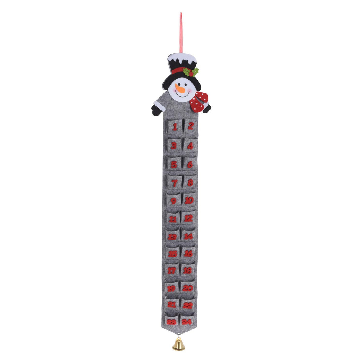 Adventkalender met kerstfiguur - grijs