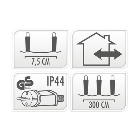 LED-Außenbeleuchtung 40 LED - warmweiß, 300cm