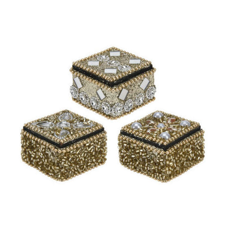 Aufbewahrungsbox 4x3cm gold, 36er Set
