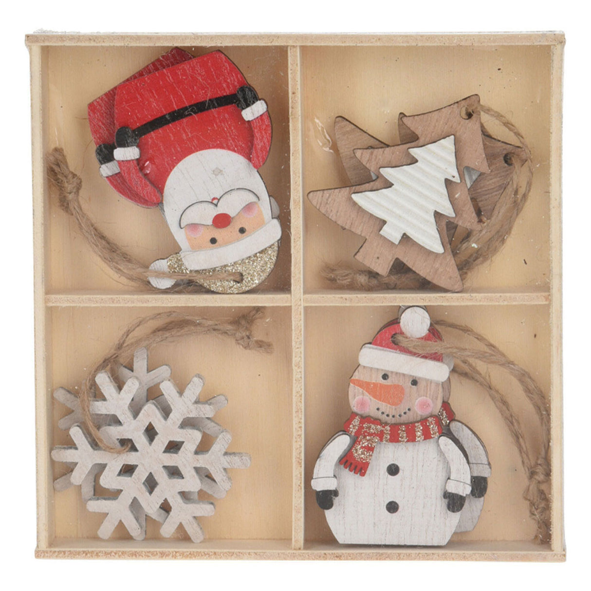 Christbaumhänger aus Holz, 8 Stk.
