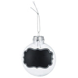 Transparente Weihnachtsbälle mit Kreideetiketten, 5st.