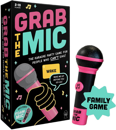 Megableu schnapp dir das Mikrofon – Karaoke-Partyspiel – Musikspiel für 2–10 Spieler – bekannt aus TikTok – englische Originalversion