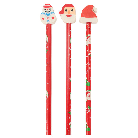 Bleistift mit Radiergummi Weihnachten, 3 Stk.