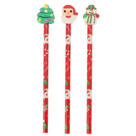 Bleistift mit Radiergummi Weihnachten, 3 Stk.