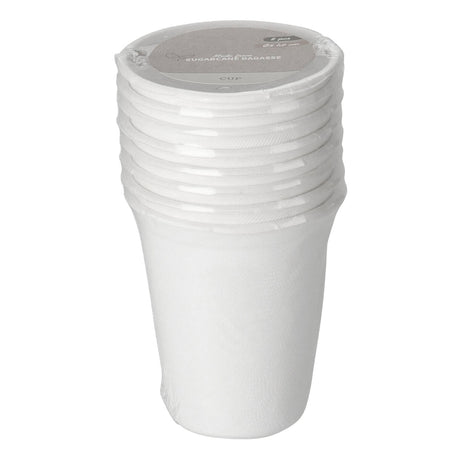 Einweg-Zuckerrohrbecher 275 ml, 8 Stück.